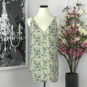 CAbi #275 Scatter Print Yellow Floral Sleeveless Cami Size Medium